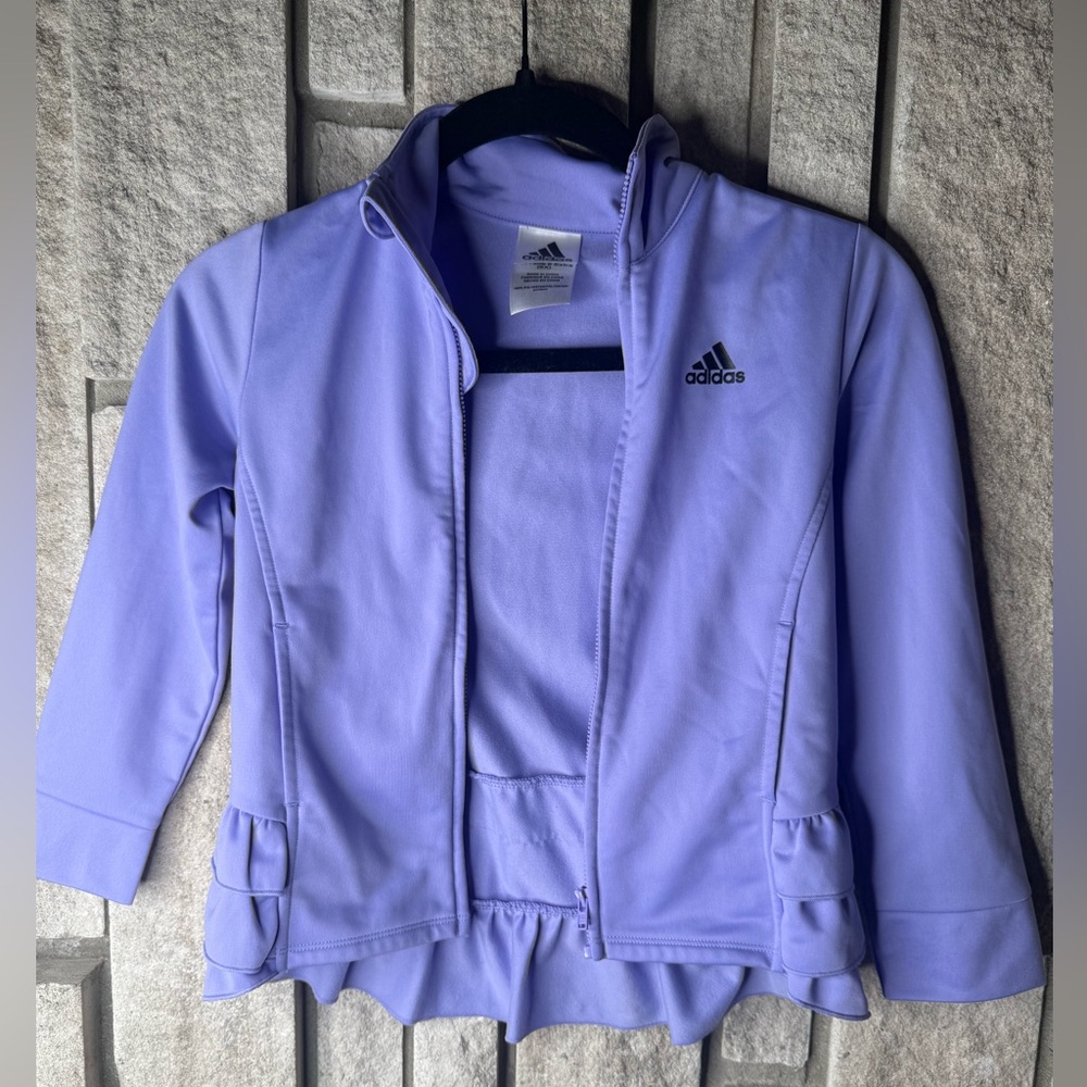 Adidas Girls 6x purple zip up. Brand New without tags.